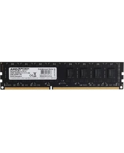 ОЗУ AMD R5 (R534G1601U1S-U) DDR3 4Gb 1600MHz RTL PC3-12800 CL11 DIMM 240-pin 1.5В