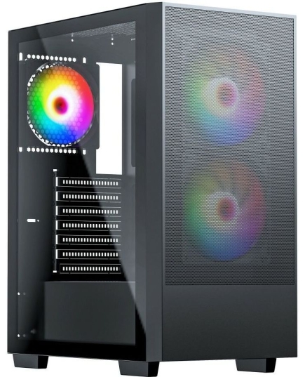 Корпус ACD Citadel 106 (AH-TC6GA-0000) ATX, Black, USB3.0*1, USB*2+HD audio,1*12cm ARGB rear+2*14cm ARGB front ,TG