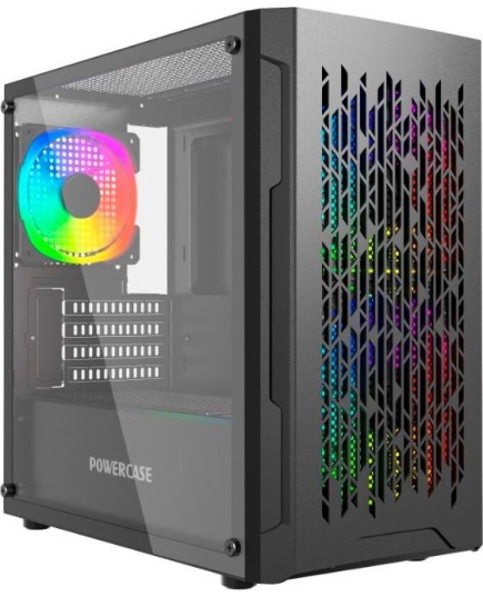 Корпус Powercase Mistral Micro D3B ARGB, Tempered Glass, 2x 140mm ARGB PWM+1x 120mm ARGB PWM, чёрный, mATX (CMMDB-A3)