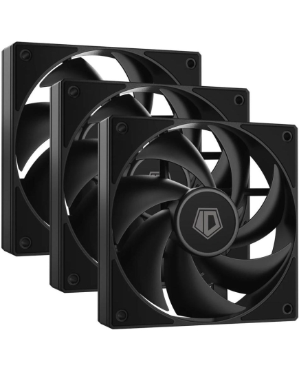 Вентилятор ID-COOLING AF-125-K Trio (3 in 1) 120x120x25мм (PWM, резиновые углы, черный, 500-2000об/мин) Box