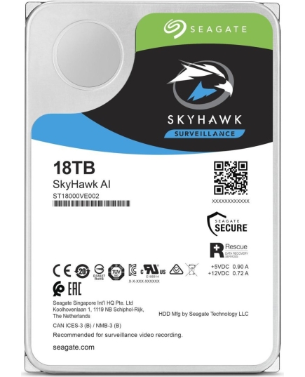 Жесткий диск Seagate Original SATA-III 18Tb ST18000VE002 SkyHawkAI (7200rpm) 256Mb 3.5"