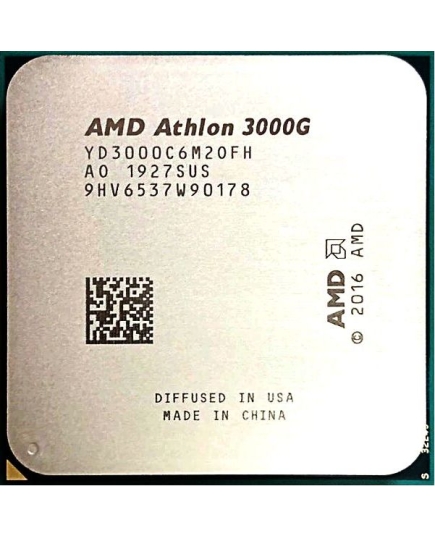 APU sAM4 AMD Athlon 3000G Tray (YD3000C6M2OFH) (3.50GHz, Picasso, 2C/4T, GPU: Radeon Vega 3 (192 Shader cores, 1000MHz), L2: 1MB, L3: 4MB, 12nm, 35W, DDR4-2666)