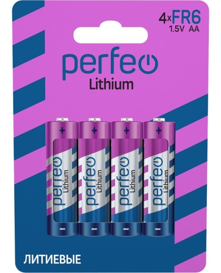 Батарейка литиеваяPerfeo FR6/4BL Lithium