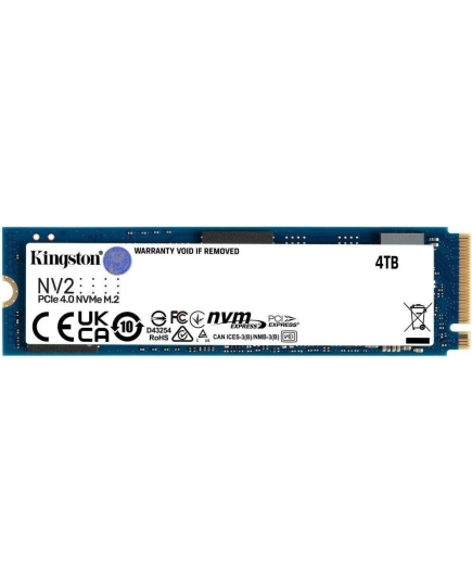 Внутренний SSD Kingston 4TB NV2 PCIe x4, R/W - 3000/1300 MB/s, (M.2), 2280, QLC (Quad-Level Cell)