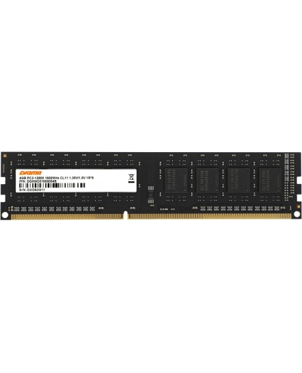 ОЗУ Digma (DGMAD31600004S) DDR3L 4Gb 1600MHz RTL PC3-12800 CL11 DIMM 240-pin 1.35В