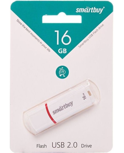 Флэш накопитель USB 16 Гб Smart Buy Crown (white)