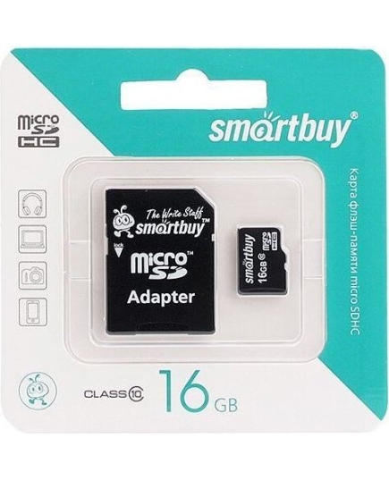 Карта флэш-памяти MicroSD 16 Гб Smart Buy +SD адаптер (class 10) UHS-1