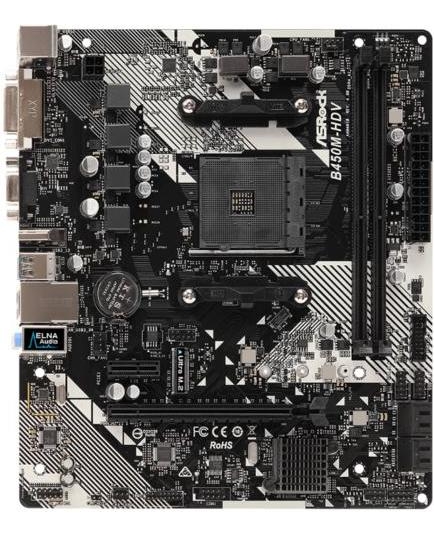 MB sAM4 ASRock B450M-HDV R4.0, mATX, AMD B450, 2xDDR4, 1xPCI-E3.0x16/1xPCI-E3.0x16(x8)/1xPCI-E3.0x16(x4)/1xPCI-E2.0x1, 4xSATA3/1xM.2, GLAN, ALC887, 4xUSB3.1/2xUSB2.0, DVI-D/HDMI/D-SUB, PS/2