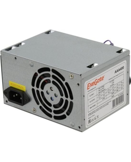 Блок питания Exegate ES259590RUS-S AAA400, ATX, SC, 8cm fan, 24p+4p, 2xSATA, 1xIDE + кабель 220V с защитой от выдергивания