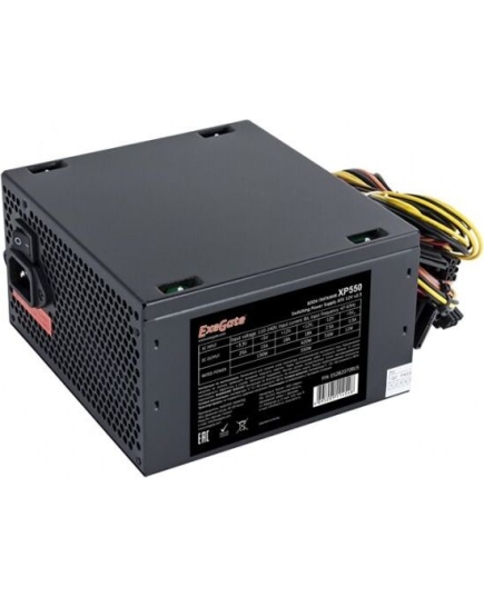 Блок питания ExeGate EX282070RUS-S 550W XP550, ATX, SC, black, 12cm fan, 24p+4p, 6/8p PCI-E, 3xSATA, 2xIDE, FDD