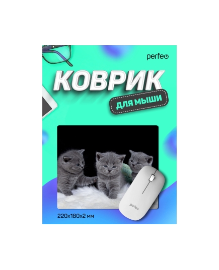 Коврик для компьютерной мыши Perfeo "Cat", Рис.26 (180*220*2 мм), ткань+резиновое основание