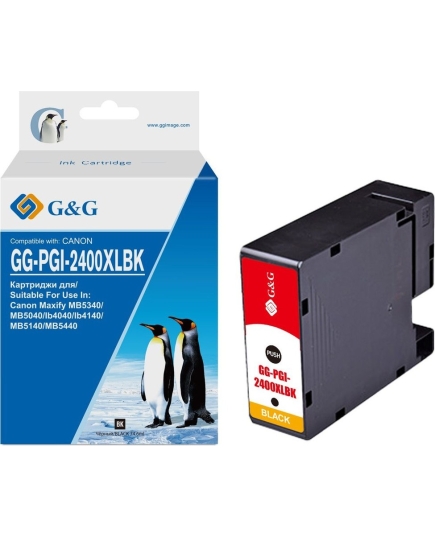 Картридж струйный GG GG-PGI-2400XLBK PGI-2400XL BK черный (74.6мл) для Canon Maxify iB4040/iB4140/МВ5040/MB5140/МВ5340/MB5440