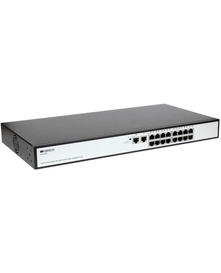 Коммутатор ORIGO (OS1218P/190W/A1A) неуправляемый PoE 16x100Base-TX PoE+, 2x1000Base-T, PoE-бюджет 190 Вт, корпус металл