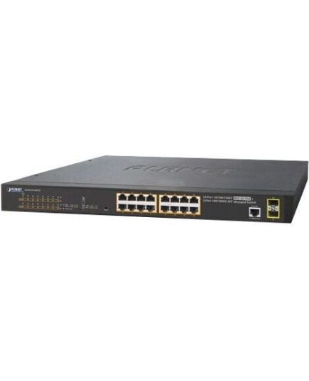 Коммутатор Planet GS-4210-16P2S IPv6/IPv4, 16-Port Managed 802.3at POE+ Gigabit Ethernet Switch + 2-Port 100/1000X SFP (220W) управляемый