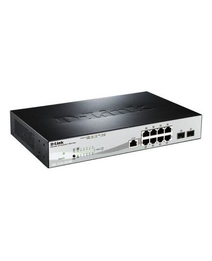 D-Link DGS-1210-10P/ME/A1A Управляемый коммутатор 2 уровня с 8 портами 10/100/1000Base-T с поддержкой PoE и 2 портами 1000Base-X SFP