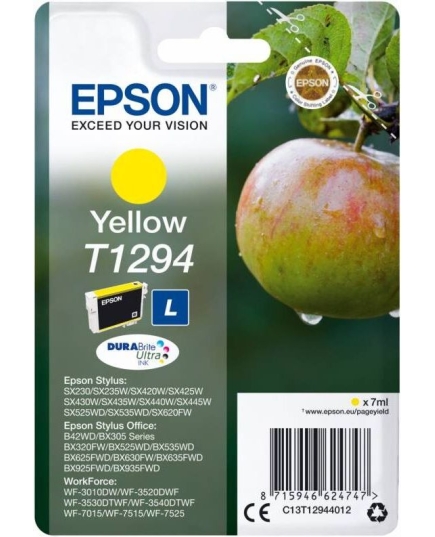 Картридж струйный Epson T1294 C13T12944012 желтый (7мл) для Epson SX420W/BX305F