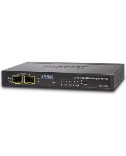 Коммутатор Planet GSD-1002M IPv4/IPv6 Managed 8-Port 10/100/1000Mbps + 2-Port 100/1000X SFP управляемый