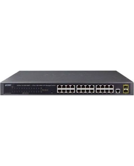 Коммутатор Planet GS-4210-24T2S IPv4/IPv6, 24-Port 10/100/1000Base-T + 2-Port 100/1000MBPS SFP L2/L4 SNMP