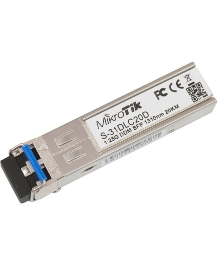 MikroTik S-31DLC20D, Трансивер оптический SFP, Dual LC UPC, 1.25G, 1310nm, 20 km, Single Mode