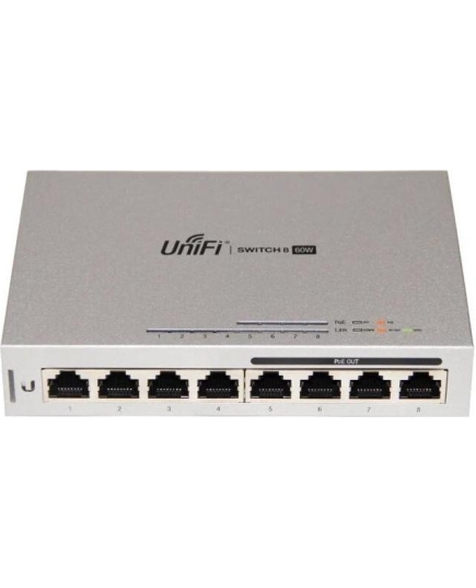 Коммутатор Ubiquiti UniFi (US-8-60W) Switch 8-60W 8х 1G RJ45, раздача 15.4 Вт, (026188)