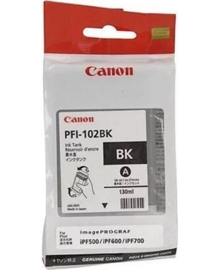 Картридж PFI-102BK Black для Canon imagePROGRAF iPF510, iPF605, iPF610, iPF650, iPF655, iPF710, iPF750, iPF755, iPF760 130мл (0895B001)