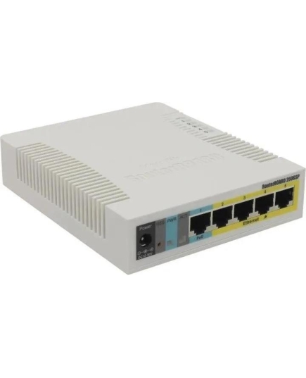 Коммутатор MikroTik RouterBoard 260GSP (RB260GSP/CSS106-1G-4P-1S) управляемый, кол-во портов 5x1 Гбит/с, кол-во SFP/uplink 1x1 Гбит/с, PoE