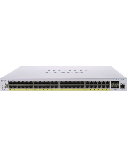 Коммутатор CISCO CBS350 (CBS350-48P-4G-CN) 48x10/100/1000 PoE+ ports 370W power budget, 4x 1Gb SFP uplink, 1xFan, Mounting Kit