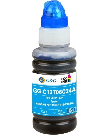 Чернила GG GG-C13T06C24A №112 голубой 100мл для Epson L6550/6570/11160/15150/15160