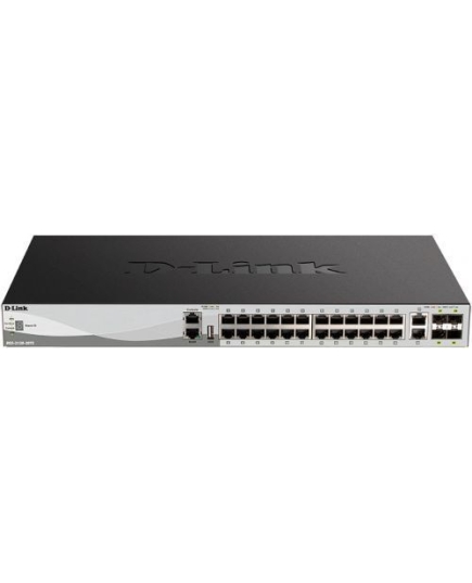 Коммутатор D-Link Proj DGS-3130-30TS/B1A с 24 портами 10/100/1000Base-T, 2 портами 10GBase-T и 4 портами 10GBase-X SFP+