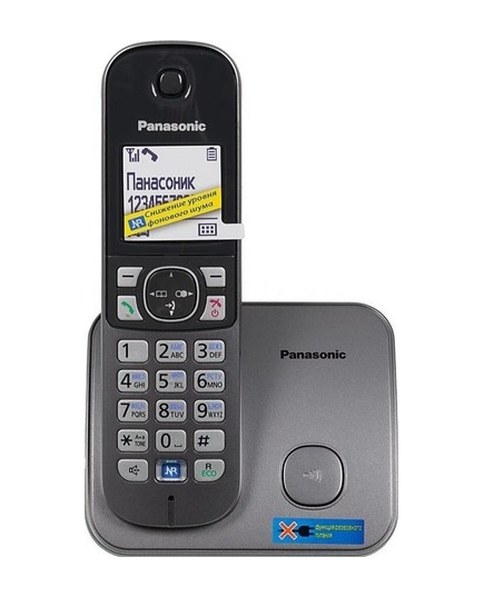 Радиотелефон Dect Panasonic KX-TG6811RUM серый металлик АОН