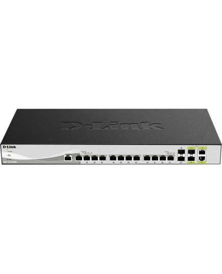 Настраиваемый L2+ коммутатор D-Link DXS-1210-16TC/B1A Proj с 12 портами 10GBase-T, 2 портами 10GBase-X SFP+ и 2 комбо-портами 10GBase-T/SFP+