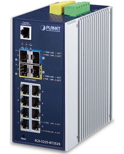 Коммутатор PLANET (IGS-5225-8P2T2S) 8x1000T 802.3at PoE + 2x10/100/1000T 100/1000X SFP Full Managed Switch