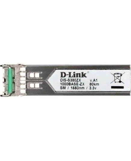 SFP модуль D-LINK (S380ZX/A1A) с 1 портом 1000Base-ZX для одномодового оптического кабеля (до 80 км)