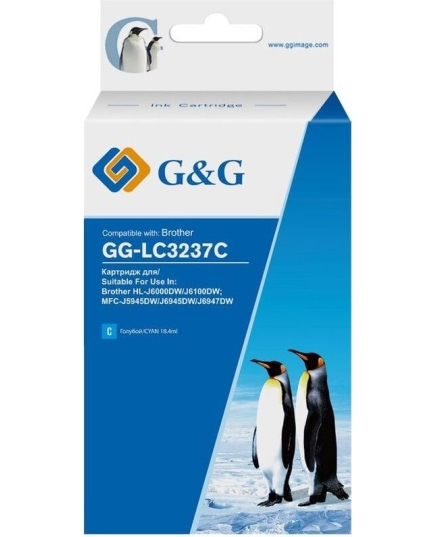 Картридж струйный GG GG-LC3237C голубой (18.4мл) для Brother HL-J6000DW/J6100DW