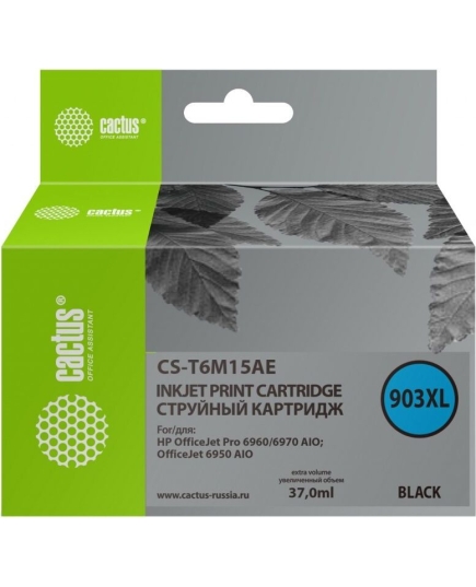 Картридж струйный Cactus №903XL CS-T6M15AE черный (37мл) для HP OJP 6950/6960/6970