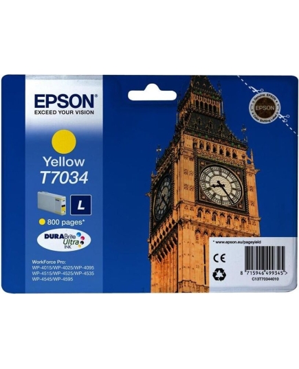 Картридж струйный Epson C13T70344010 желтый для I/C WP 4000/4500 0.8k