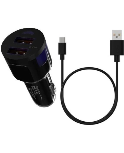 АЗУ Maxvi CCM-212 Plus M, black, 2.1A, 2USB, кабель microUSB