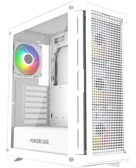 Корпус Powercase Ultimate White (CUW-A4), Tempered Glass, 4x 120mm ARGB fans, ARGB HUB, белый, ATX