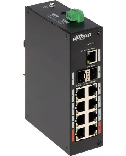 Коммутатор Dahua DH-PFS3211-8GT-120 8x1Гбит/с 2SFP 6PoE+ 2PoE++ 120W неуправляемый