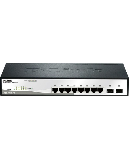 D-Link DGS-1210-10/F1A Настраиваемый коммутатор WebSmart с 8 портами 10/100/1000Base-T и 2 портами 1000Base-X SFP