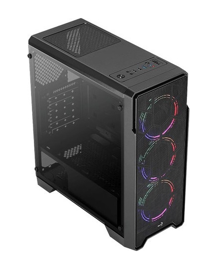 Корпус Aerocool Ore Saturn FRGB-G-BK-v1 черный без БП ATX 3x120mm 2xUSB2.0 1xUSB3.0 audio bott PSU