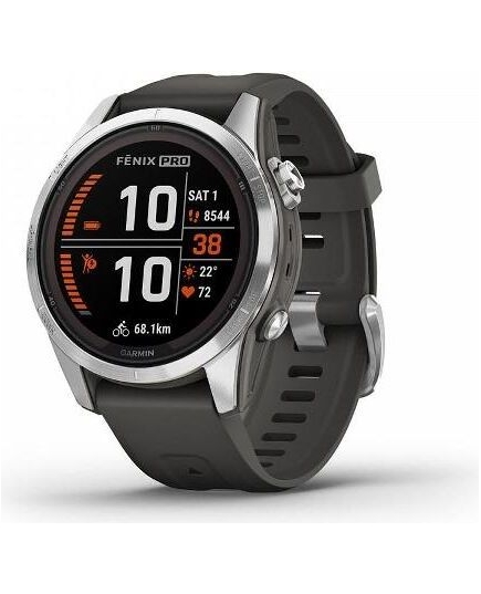 Smart-часы Garmin Fenix 7S Pro 010-02776-00, 30.4мм, 1.2", графитовый/серебристый