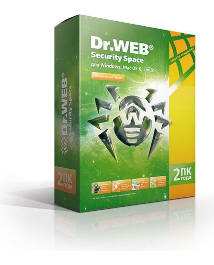 ПО Dr.Web Security Space (КЗ), 2 ПК/2 года либо 1 ПК/4 года, DVD, коробка (BHW-B-24M-2-A3)