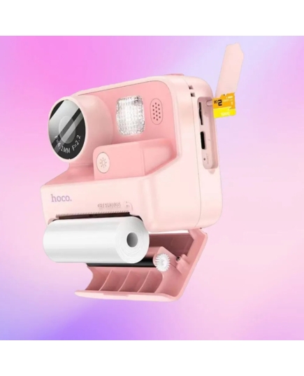 Детская камера HOCO DV200 Dual lens children printing camera pink