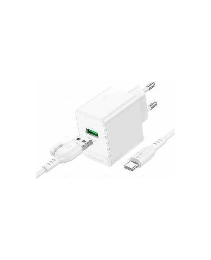 СЗУ Borofone BAS12A 1USB 3.0A QC3.0 18W б/з micro USB 1м (White)