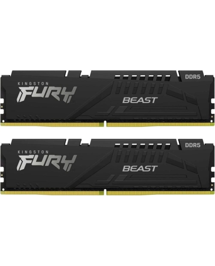 ОЗУ Kingston Fury Beast Black XMP CL30 (Kit of 2) (KF560C30BBK2-16) DDR 5 DIMM 16Gb PC48000, 6000Mhz, (retail)