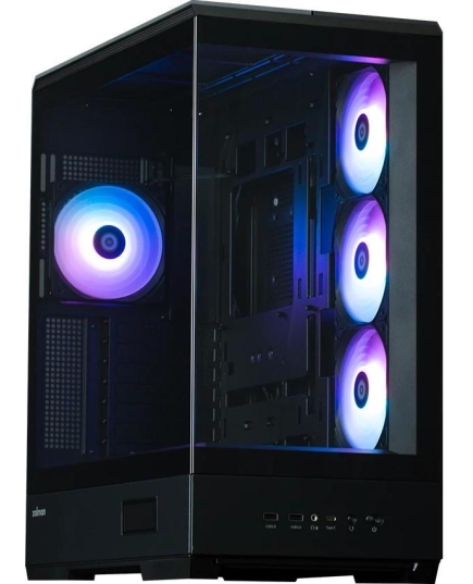 Корпус ZALMAN P50 DS Black, без БП, боковое окно (закаленное стекло), черный, ATX