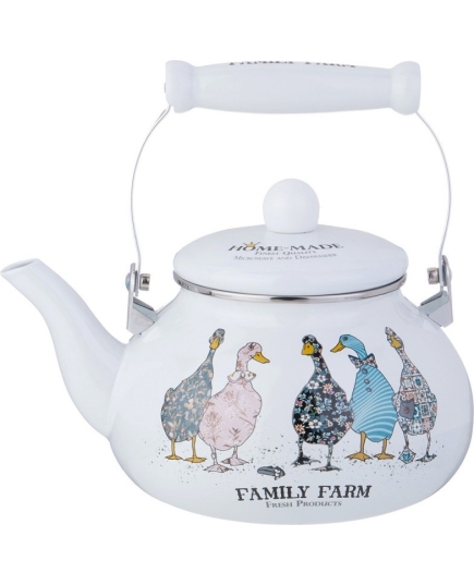 ЧАЙНИК AGNESS ЭМАЛИРОВАННЫЙ СЕРИЯ FAMILY FARM, 2,5 Л. 934-626