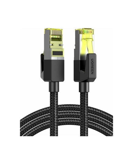 Кабель UGREEN NW150 80423 CAT7 Shielded Round Cable with Braided Modular Plugs 2m Black