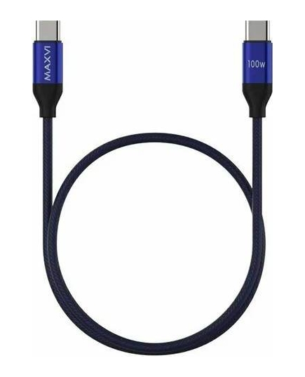 Кабель Maxvi MCw-100TT blue USB-C USB-C, 5A, 100W